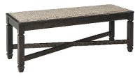 Casual Gray-Brown and Black Upholstered Dining Bench - Tyler Creek