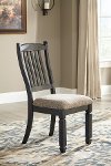 Set of 2 Gray-Brown and Black Upholstered Dining Chairs - Tyler Creek