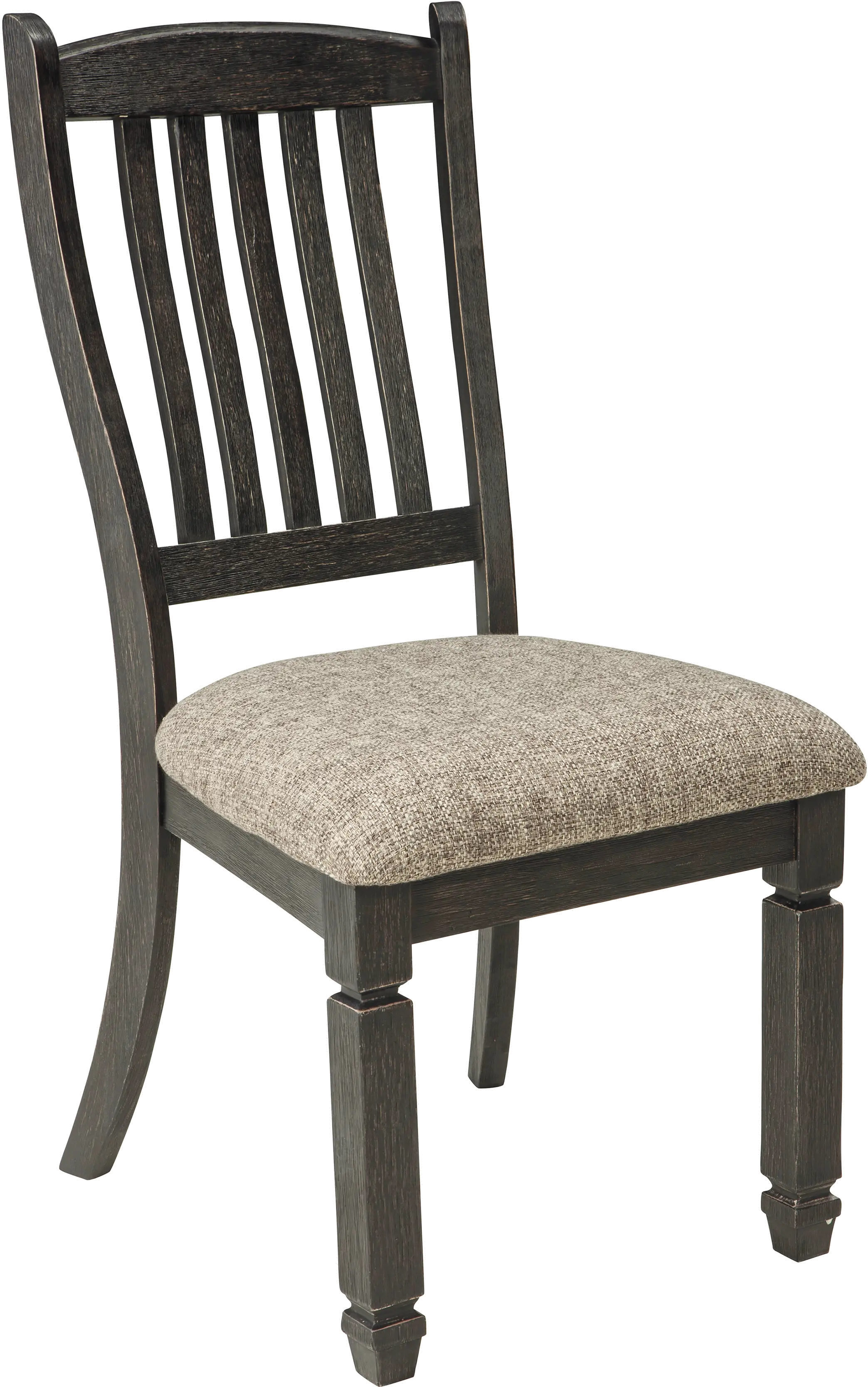 Set of 2 Gray-Brown and Black Upholstered Dining Chairs - Tyler Creek-2
