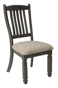 Set of 2 Gray-Brown and Black Upholstered Dining Chairs - Tyler Creek-2
