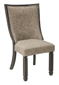 Set of 2 Gray-Brown and Black Upholstered Dining Chairs - Tyler Creek-2