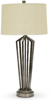 34 Inch Dark Silver Metal Table Lamp