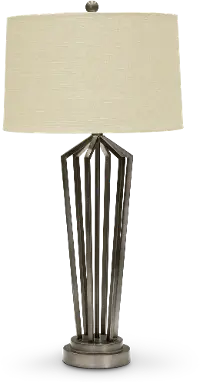 34 Inch Dark Silver Metal Table Lamp
