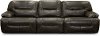 Steel Gray Leather-Match Triple Power Reclining Sofa - Max