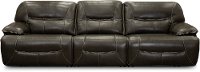 Steel Gray Leather-Match Triple Power Reclining Sofa - Max