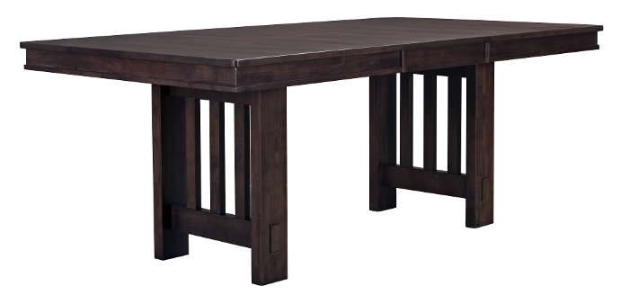 Gunsmoke Gray Brown Trestle Dining Room Table - Bremerton