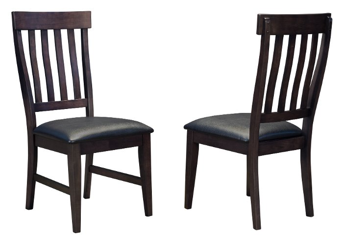 Gunsmoke Gray and Black Slat Back Upholstered Dining Chair - Bremerton