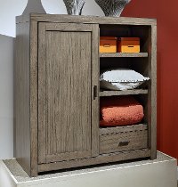 Modern Brownstone Gray Sliding Door Chest - Modern Loft-5