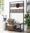 72 Inch Industrial Metal and Driftwood Hall Tree