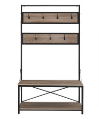 72 Inch Industrial Metal and Driftwood Hall Tree-2
