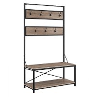 72 Industrial Metal and Driftwood Hall Tree-3