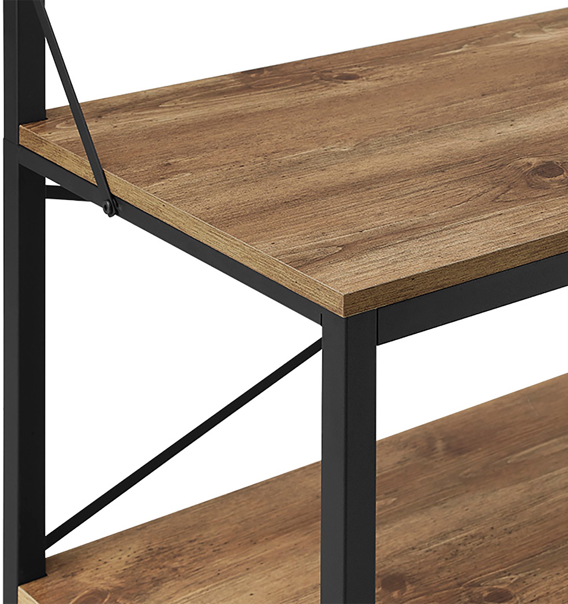 HT72MWBW 72 Inch Industrial Metal and Barnwood Hall Tree-4