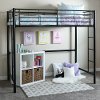 Premium Black Metal Twin Loft Bed - Sunset