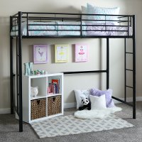 BTOLBL Premium Black Metal Twin Loft Bed - Sunset-1