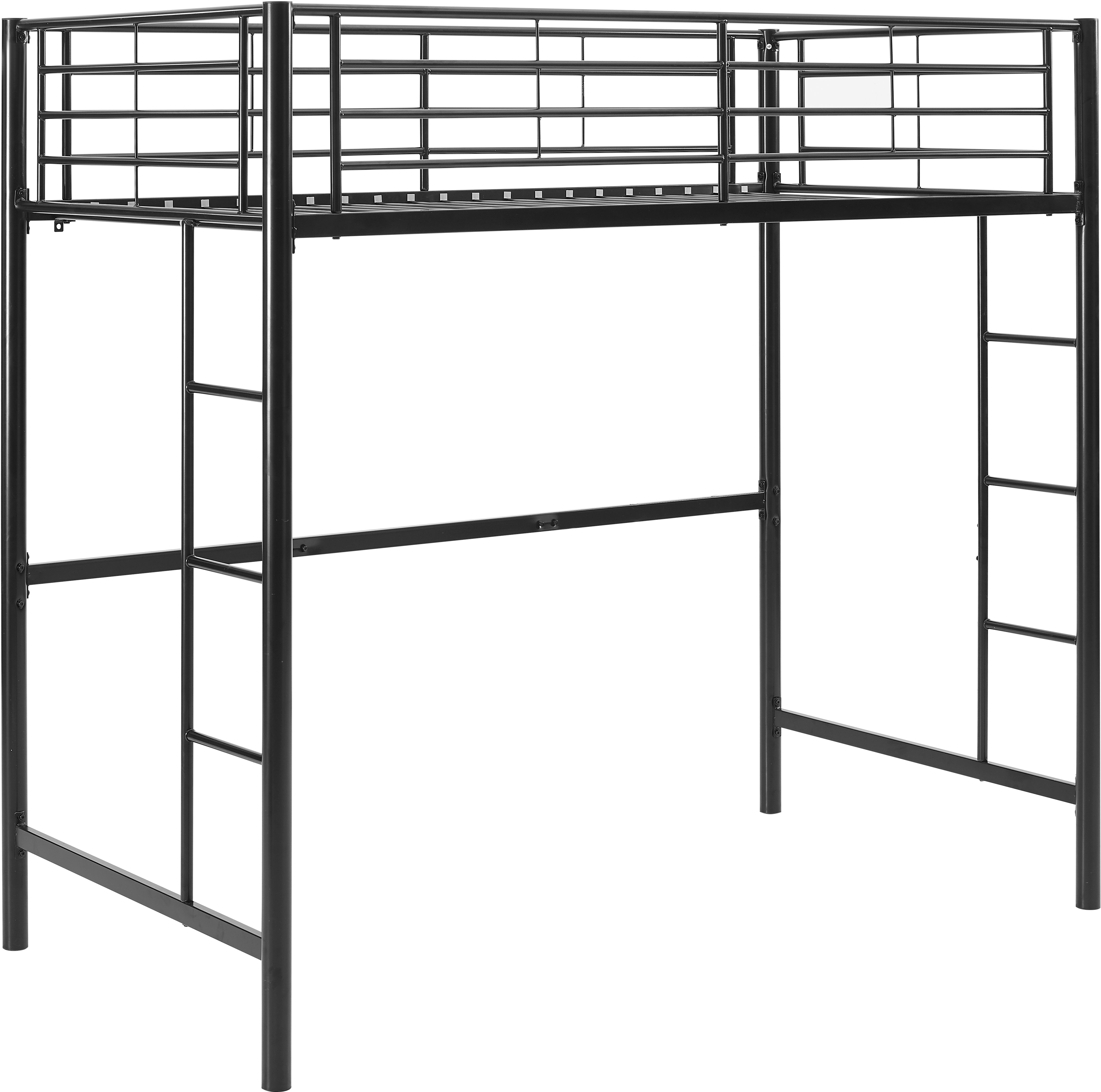 BTOLBL Premium Black Metal Twin Loft Bed - Sunset-2