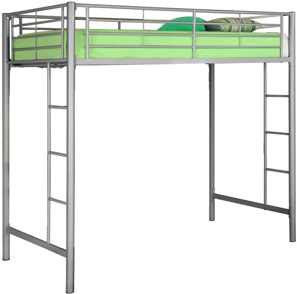 BTOLSL Premium Silver Metal Twin Loft Bed - Sunset-2