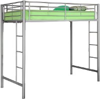 Premium Silver Metal Twin Loft Bed - Sunset-2