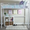 Premium White Metal Twin Loft Bed - Sunset