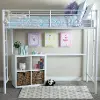 BTOLWH Premium White Metal Twin Loft Bed - Sunset