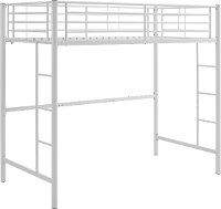 Premium White Metal Twin Loft Bed - Sunset-3