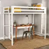 BTSQTOLWH Bentley Premium Deluxe White Twin Metal Loft Bed - Walker Edison