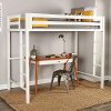 Premium Deluxe White Twin Metal Loft Bed - Bentley