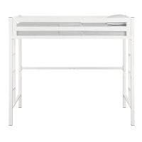 Premium Deluxe White Twin Metal Loft Bed - Bentley-3