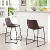 CHL26BR Slope Brown Counter Height Stool, Set of 2 - Walker Edison