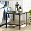 Set of 2 Driftwood Angle Iron Rustic Wood End Tables