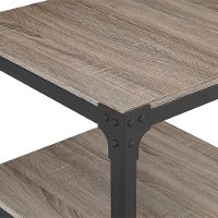 Set of 2 Driftwood Angle Iron Rustic Wood End Tables-4