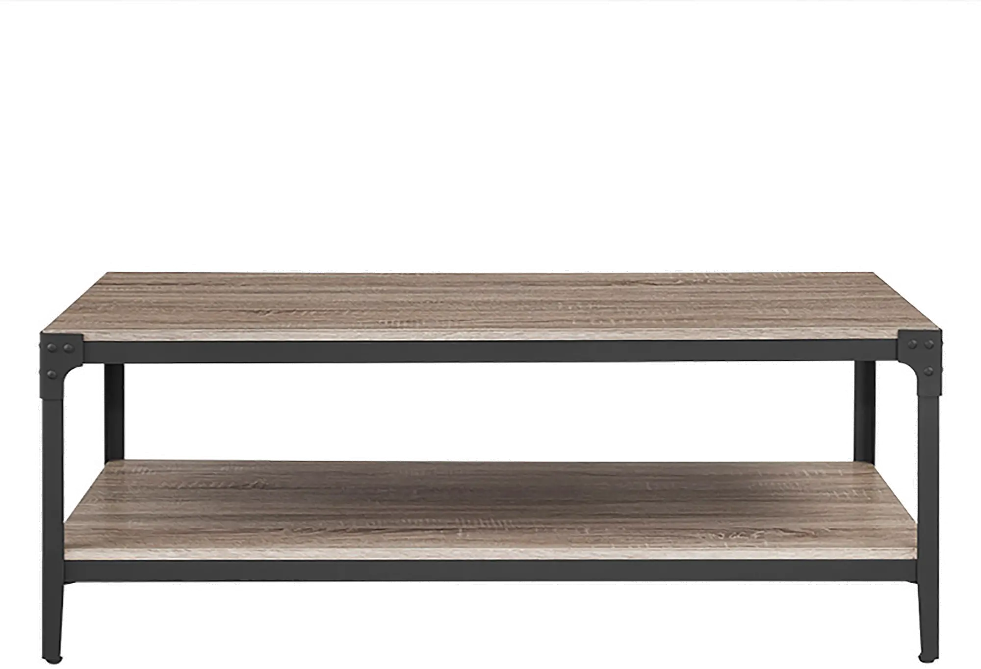 C46AICTAG Angle Iron Rustic Wood Coffee Table - Driftwood-3