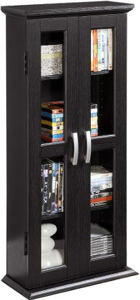 Black 41 Inch Wood Media Storage Cabinet-4