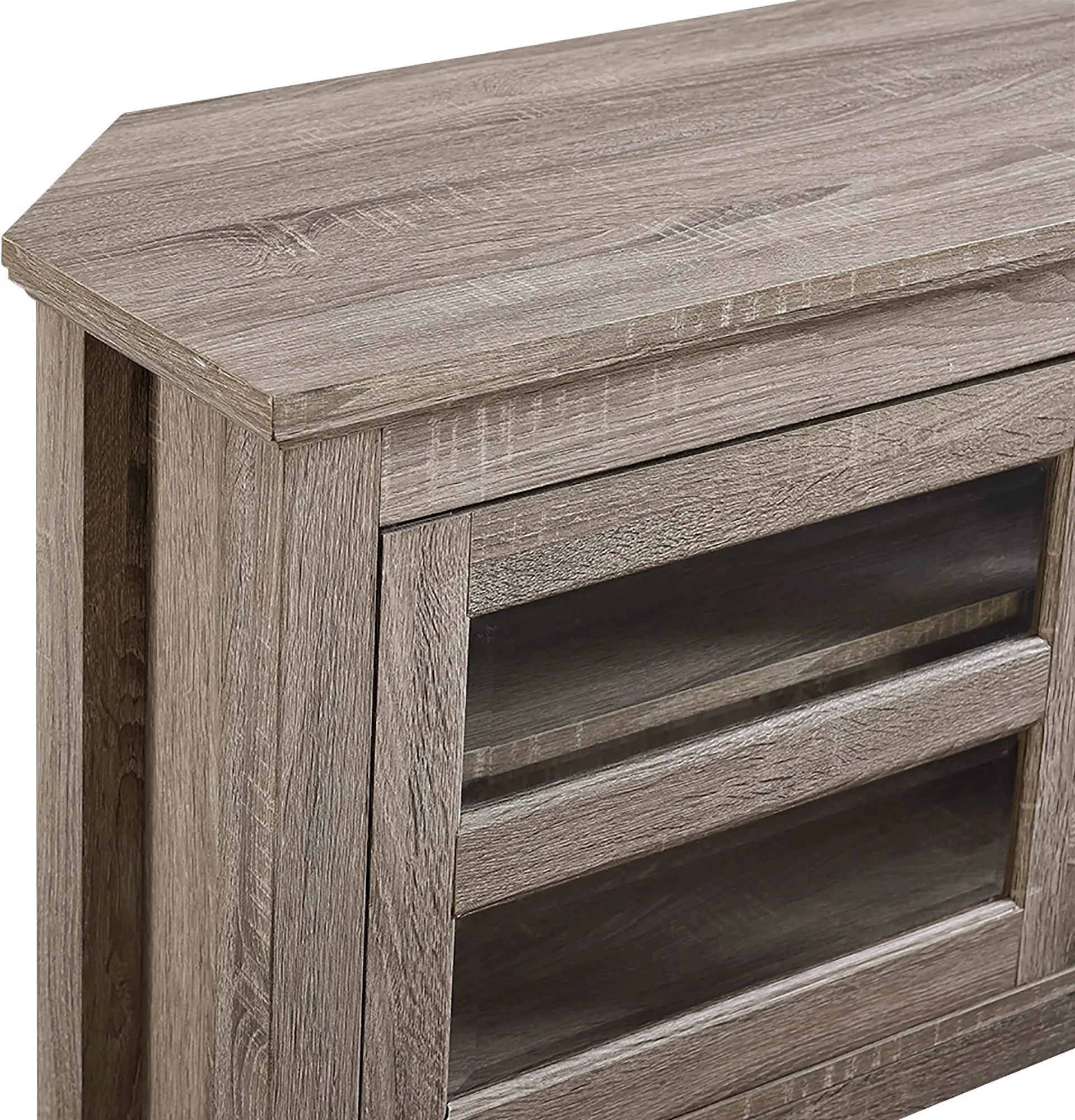 W44CCRAG Driftwood 44 Inch Corner TV Stand-2