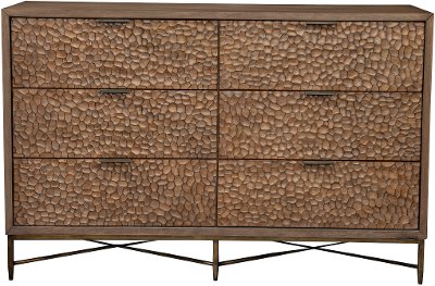 1859-03 Rustic Modern Mahogany and Copper Dresser - Penny
