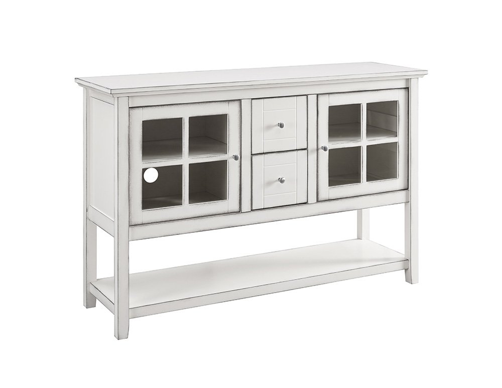 W52C4CTAHW Antique White 52 Inch Buffet TV Stand-4