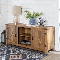 Rustic Oak Farmhouse TV Stand with Barn Doors (58 Inch)