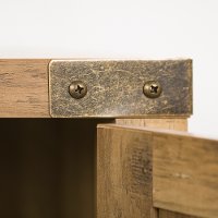 Rustic Oak Farmhouse TV Stand with Barn Doors (58 Inch)-5