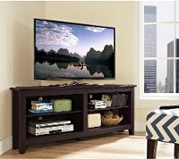 58 Inch Espresso Brown Corner TV Stand