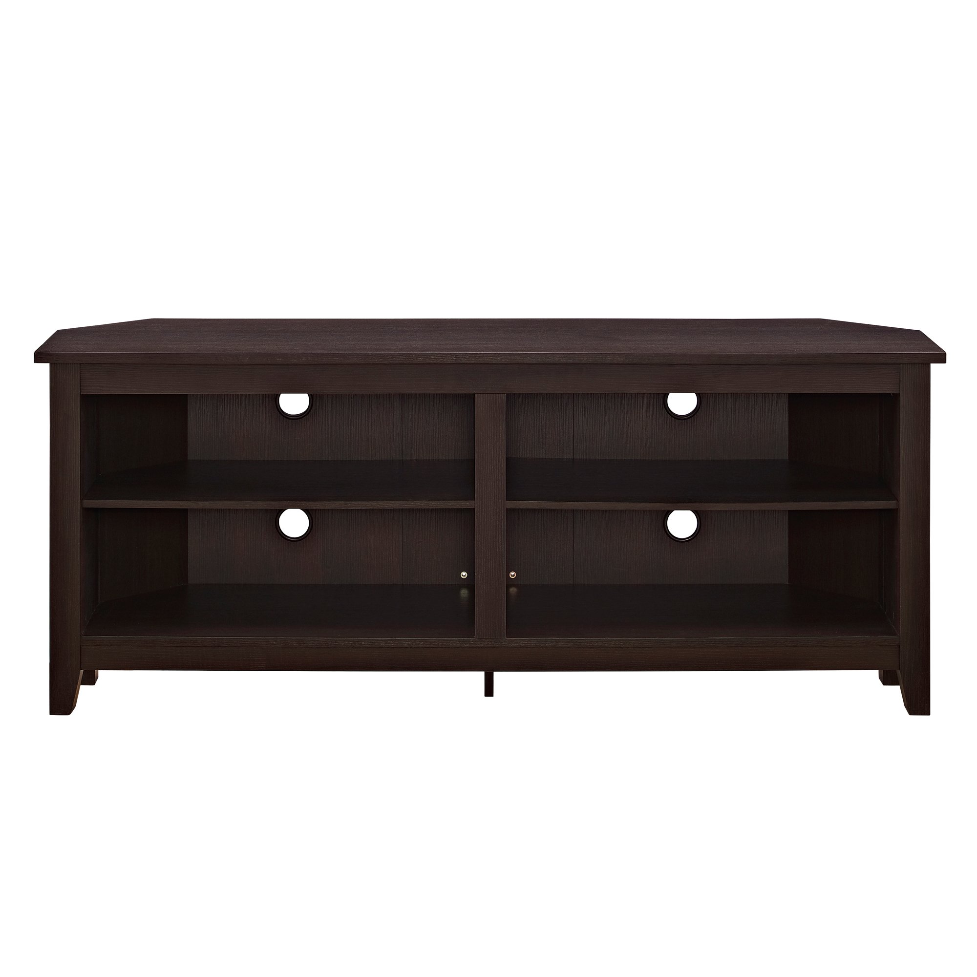 W58CCRES 58 Inch Espresso Brown Corner TV Stand-3