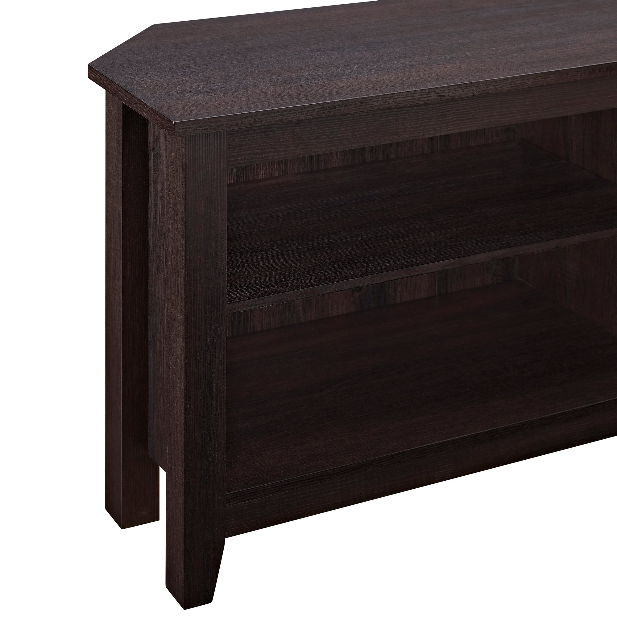 W58CCRES 58 Inch Espresso Brown Corner TV Stand-4