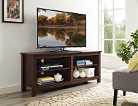 58 Inch Transitional Walnut Brown TV Stand