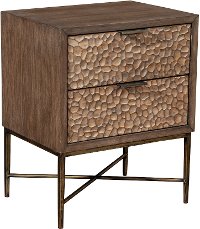 1859-02 Rustic Modern Mahogany and Copper Nightstand - Penny