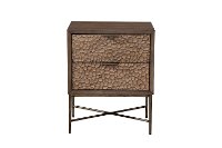 1859-02 Rustic Modern Mahogany and Copper Nightstand - Penny-2