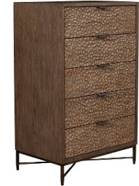 1859-05 Rustic Modern Mahogany and Copper Chest of Drawers - Penny