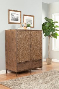 1859-09 Rustic Modern Mahogany and Copper Armoire - Penny-2