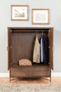 1859-09 Rustic Modern Mahogany and Copper Armoire - Penny-3