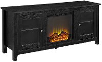 58 Inch Transitional Black Fireplace TV Stand-2