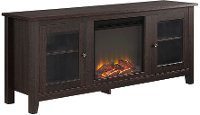 58 Inch Transitional Dark Brown Fireplace TV Stand-2