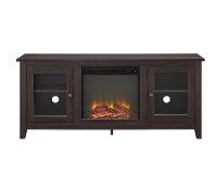 58 Inch Transitional Dark Brown Fireplace TV Stand-3