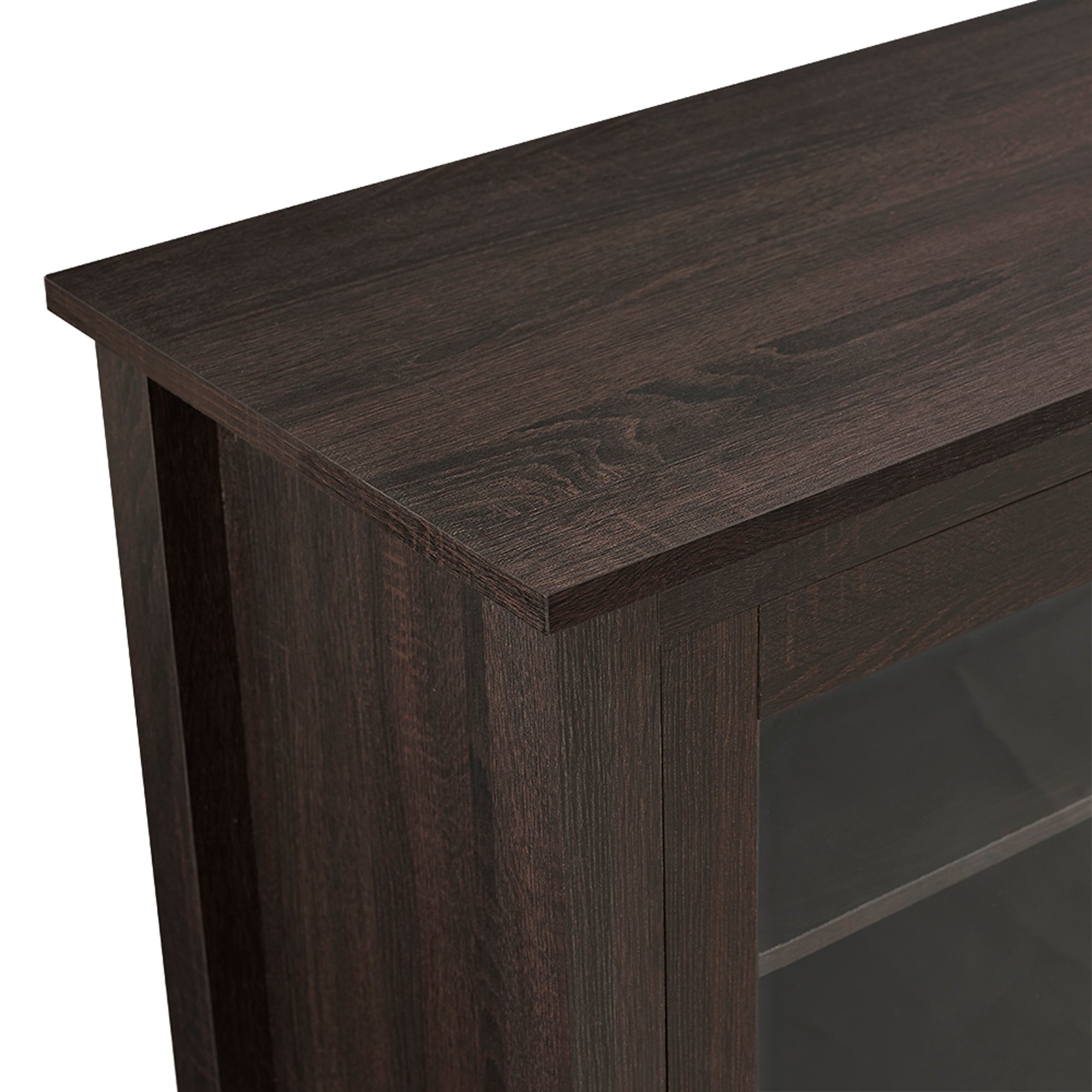 W58FP4DWES 58 Inch Transitional Dark Brown Fireplace TV Stand-4